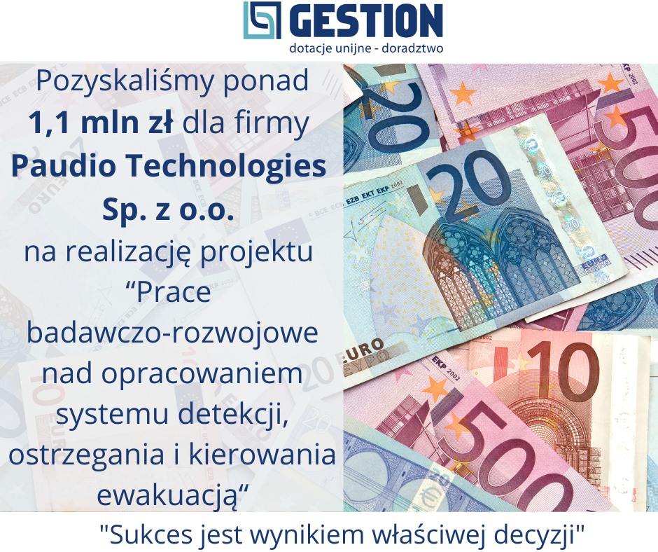 Ponad 1,1 mln zł dla pAudio Technologies Sp. z o.o.!