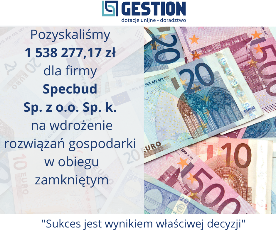 Ponad 1,5 mln zł dla Specbud na wdrożenie rozwiązań GOZ!